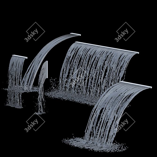 Cascading Fountain Water Display 3D model image 2