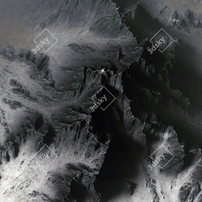 Snow-Covered Mountains 3D Model 3D model image 2