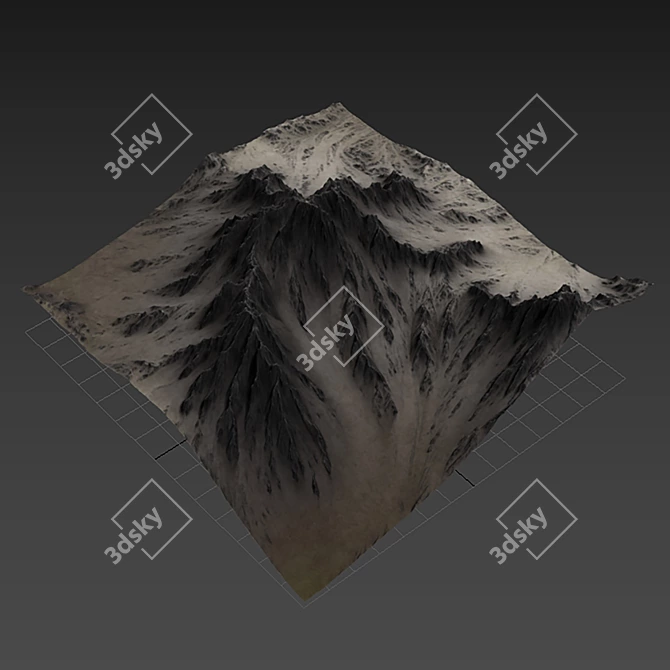 Snow-Covered Mountains 3D Model 3D model image 5