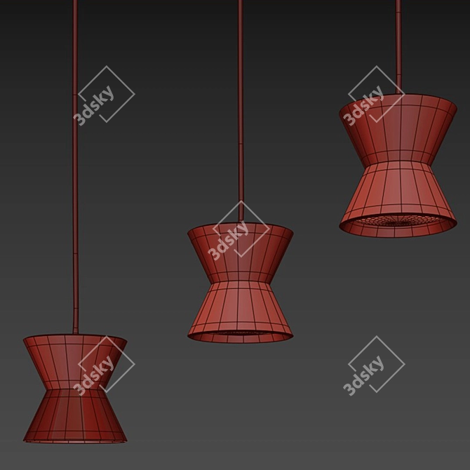 Modern Aluminum Pendant Light Fixture 3D model image 3