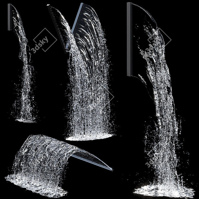 Cascading Waters Fountain Sculpture 🌊 3D model image 1