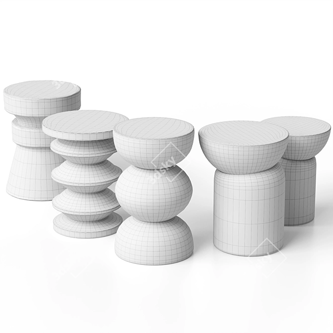 Modular Color-Changing Side Tables 3D model image 11