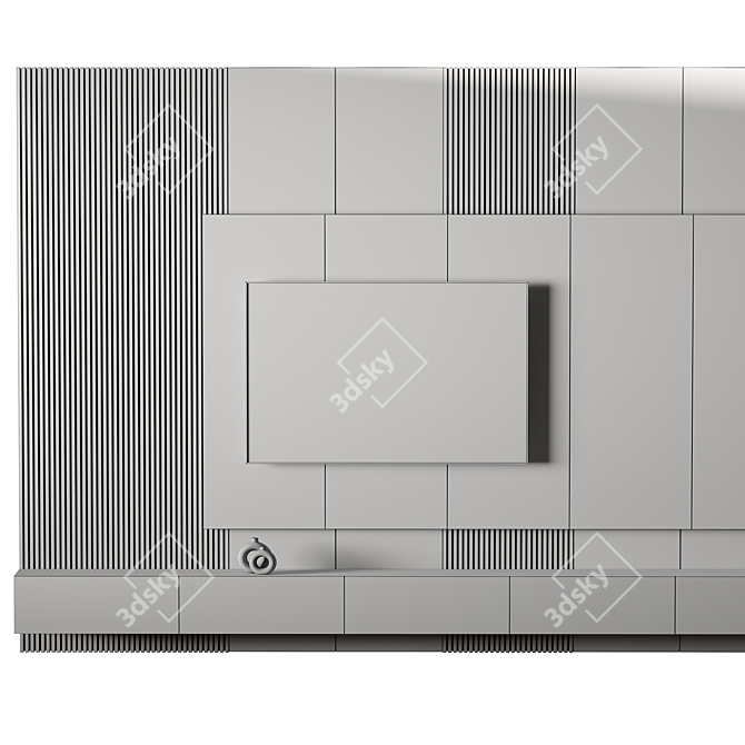 Modern TV Wall Set 08 3D model image 4