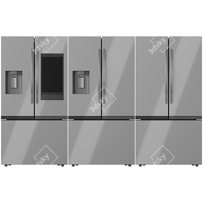 Samsung Mega Capacity Refrigerator Set 3D model image 4