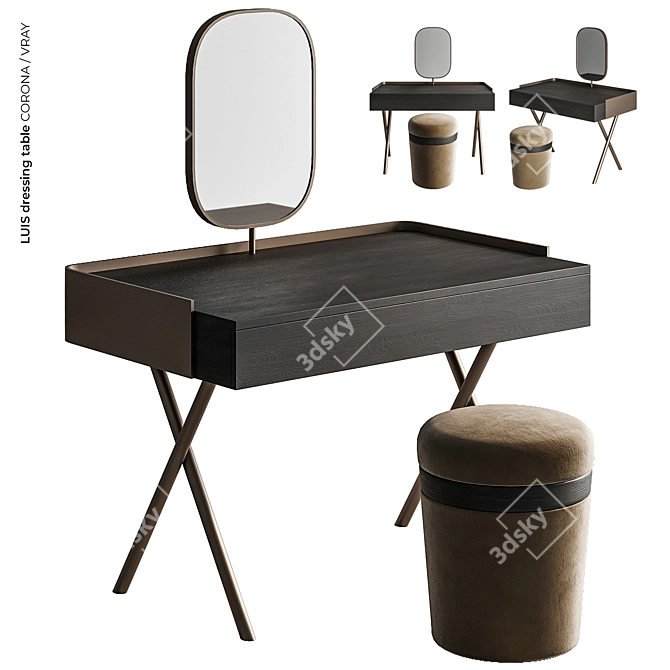 Elegance Personified: LUIS Dressing Table 3D model image 1