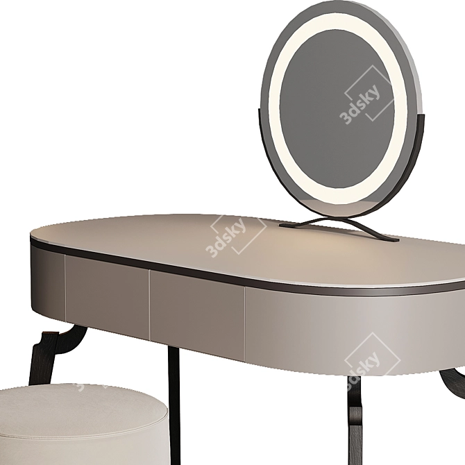 Modern Dressing Table with Mirror 3D model image 5