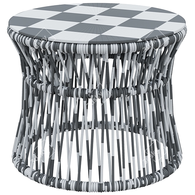 Modern Black Polyvinyl Side Table 3D model image 6