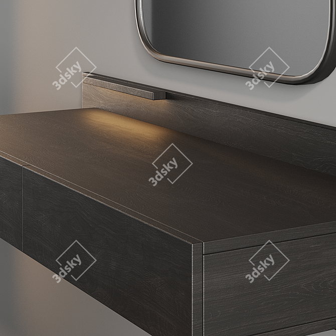 Minimalist X-Frame Dressing Table 3D model image 3