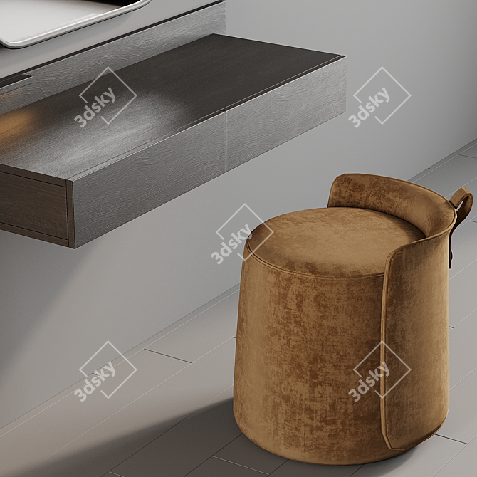 Minimalist X-Frame Dressing Table 3D model image 4