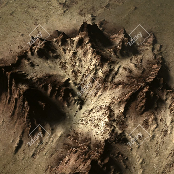 Snowy Mountain Peak 3D Model 3D model image 3