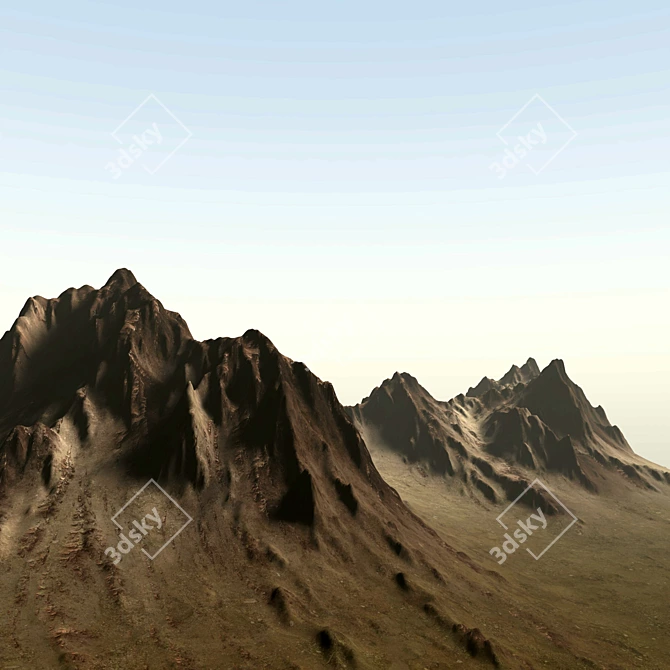 Snowy Mountain Peak 3D Model 3D model image 4