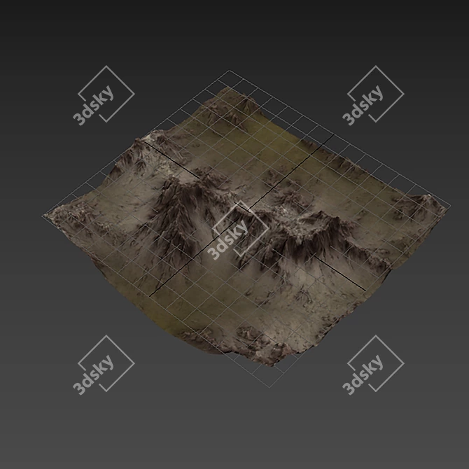 Snowy Mountain Peak 3D Model 3D model image 5