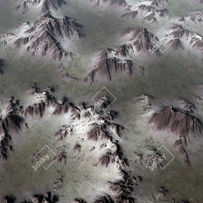 High-Res Snowy Mountain Terrain 3D model image 4