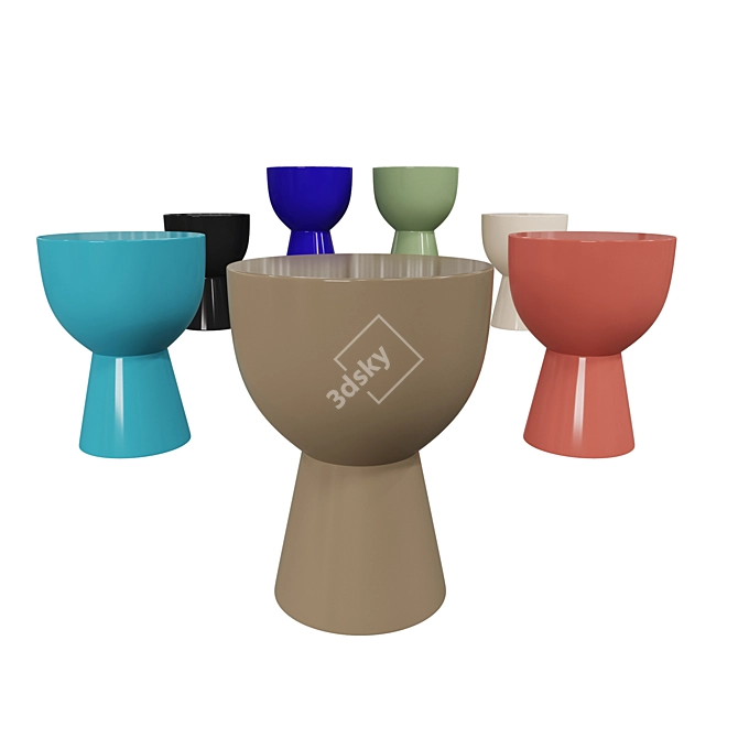 Versatile Zig Zag Stool Table 3D model image 3