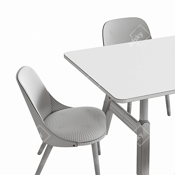 Sleek Sander Conference Table 3D model image 5