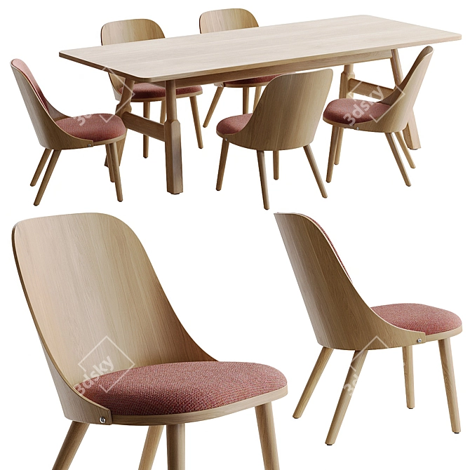 Sleek Sander Conference Table 3D model image 6