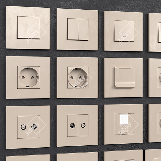 Modular Wall Switches & Sockets 3D model image 4