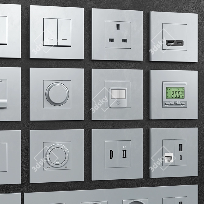 Modular Wall Switches & Sockets 3D model image 5