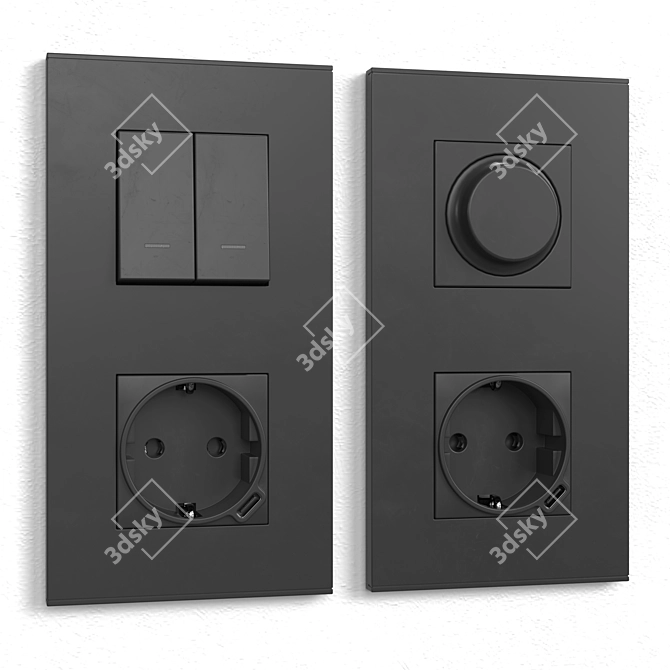 Modular Wall Switches & Sockets 3D model image 6