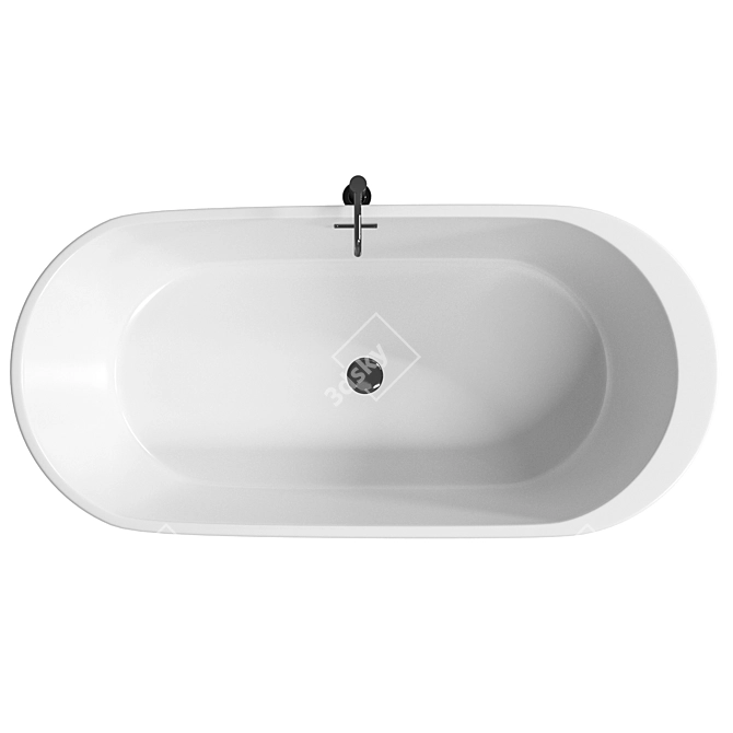 Fiori Freestanding White Acrylic Bathtub 3D model image 2