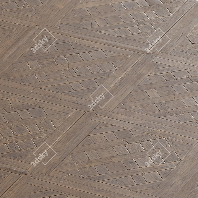 Aged Modular Parquet 3D model image 1