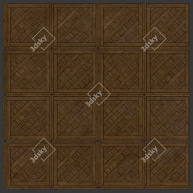 Aged Modular Parquet 3D model image 2