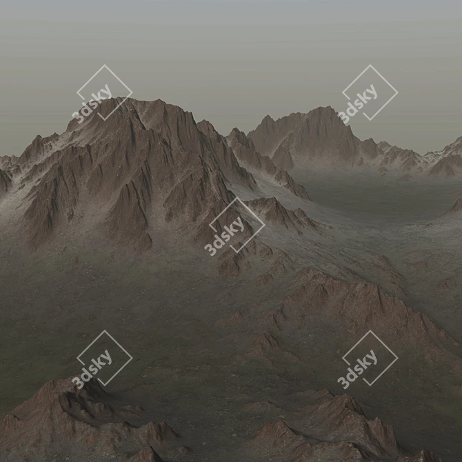 Snow-Capped Mountain 3D Model 3D model image 4