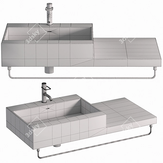 Laufen Living City Wall Mount Sink 3D model image 2