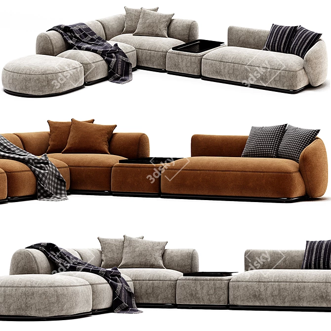 Stylish Meridiani Rene Sofa Model 3D model image 1