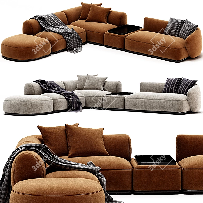 Stylish Meridiani Rene Sofa Model 3D model image 4