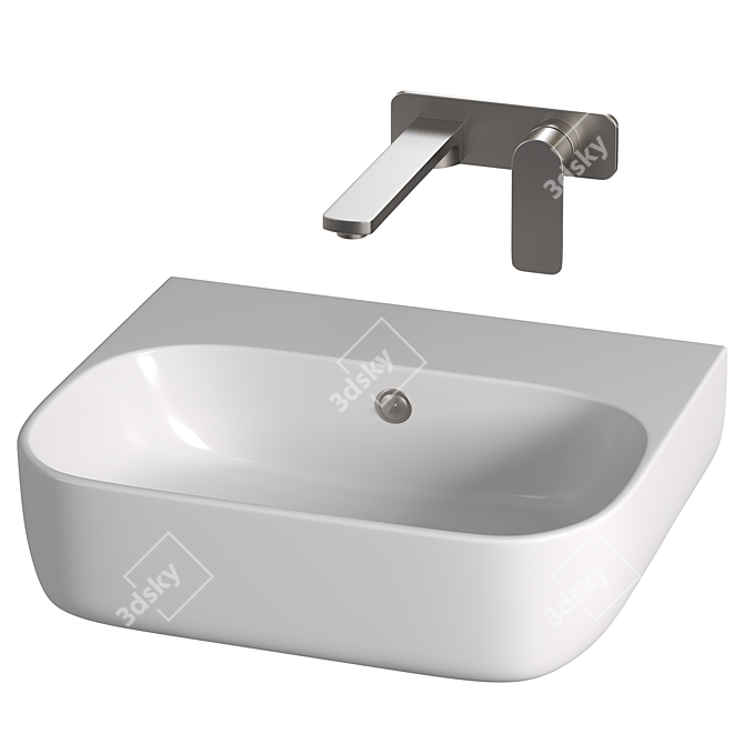 Premium Caroma Luna Wall Basin 3D model image 1