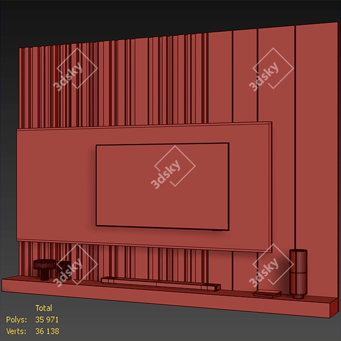 Elevate Your TV Wall Setup 3D model image 4