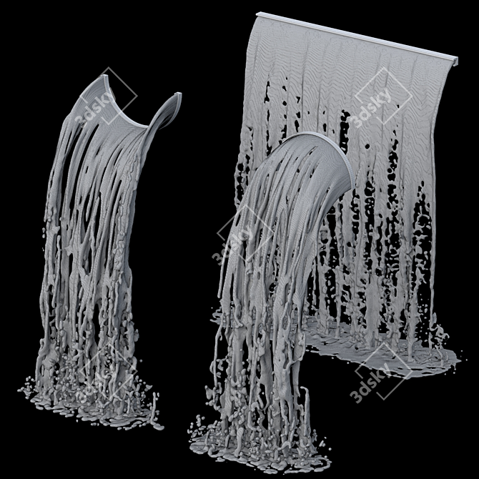 Serene Cascading Water Fountain 3D model image 2