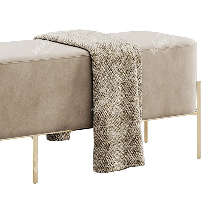 Harper Velvet Bench Westwing 3D model image 4