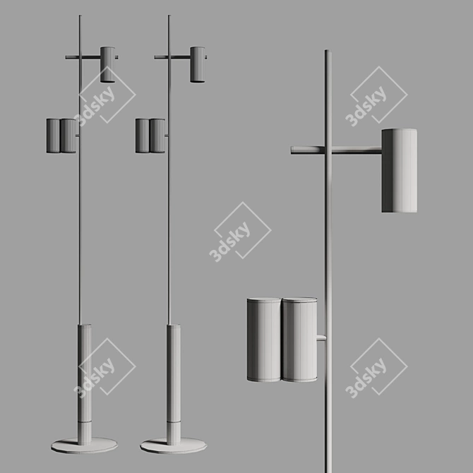 Modern Alphabetic Floor Lamp 3D model image 3