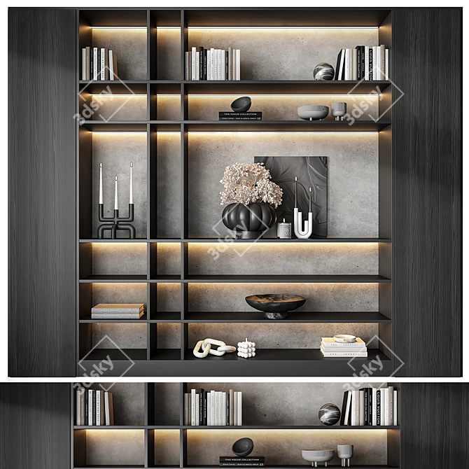 Modern Bookcase Furniture Set 3D model image 1