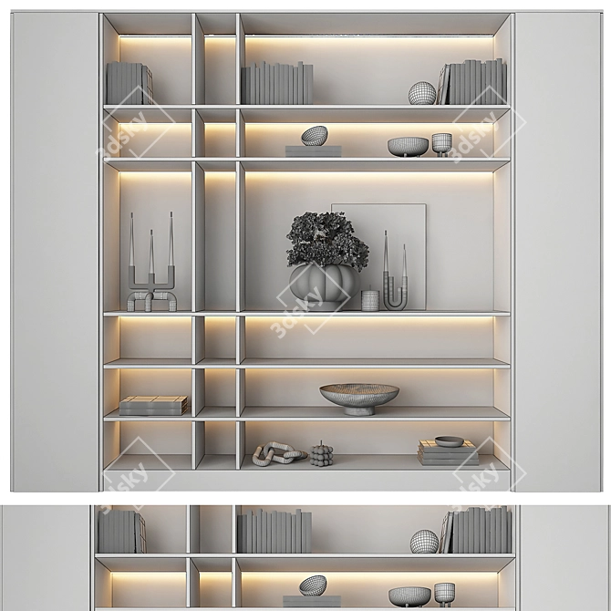 Modern Bookcase Furniture Set 3D model image 3