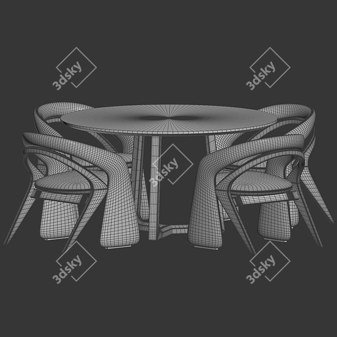 Modern Dining Set 239 3D model image 3