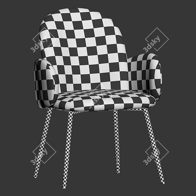 Cozy Wave Boucle Chair Stool 3D model image 5