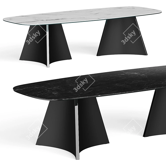 Luxury Italian Dining Table Set 3D model image 1