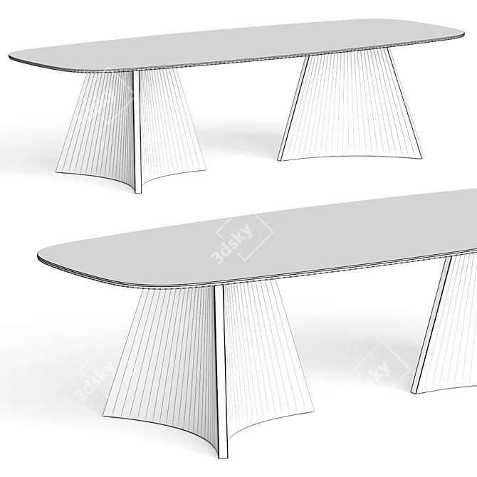 Luxury Italian Dining Table Set 3D model image 2