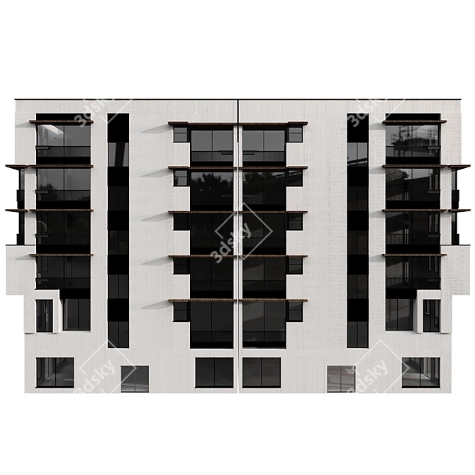 Modern Residential Building Architecture 3D model image 4