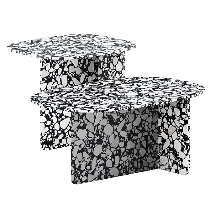 Modern Marble Coffee Tables Set 3D model image 1