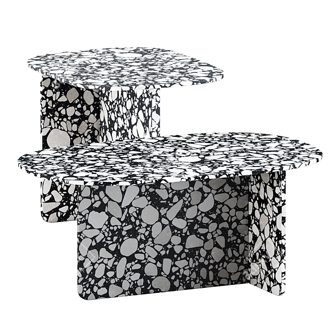 Modern Marble Coffee Tables Set 3D model image 4