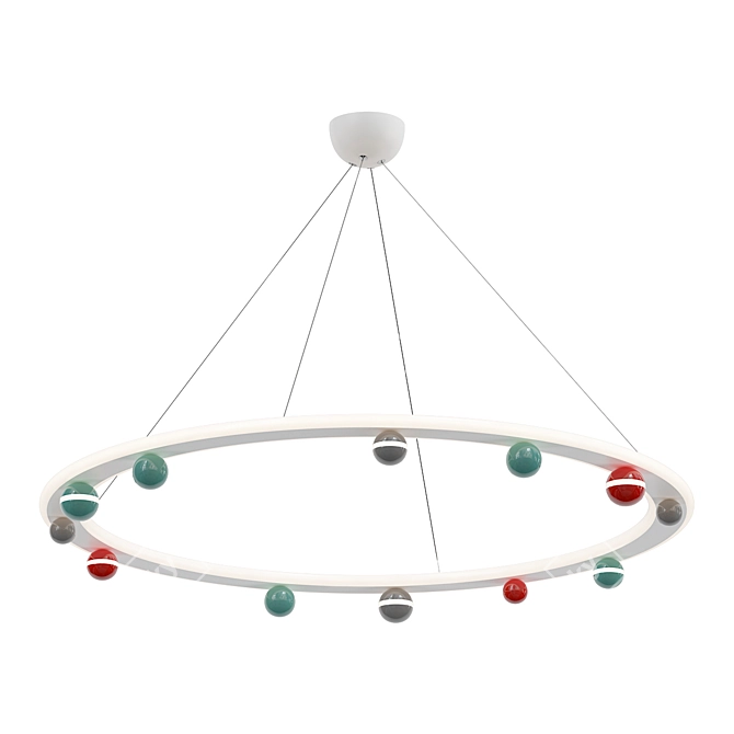 Elegant CAKE RING Chandelier 3D model image 1