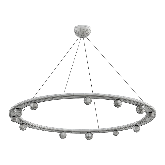 Elegant CAKE RING Chandelier 3D model image 3