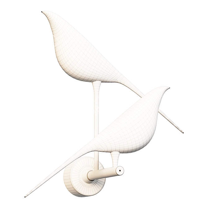 Scandinavian Bird Wall Lamp 3D model image 2