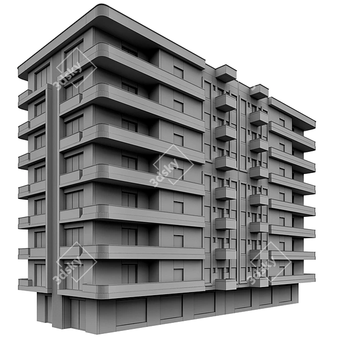 Modern Residential Building No86 3D model image 6