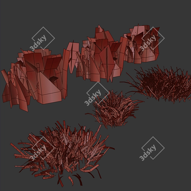 Snow-Covered Grass Ground Asset 3D model image 5