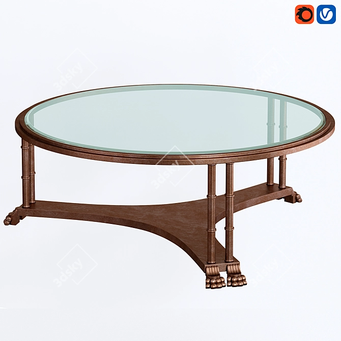 Elegant Lioness Coffee Table, 3Ds Max, FBX 3D model image 2